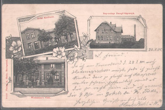 Alte Postkarte mit Wichmanns Villa