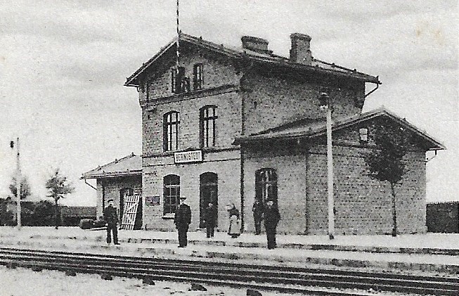 Alte Postkarte von 1907 3 Ausschnitt Bahnhof