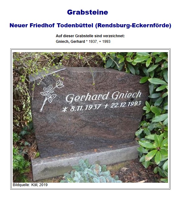 Grabstein Gniech Gerhard