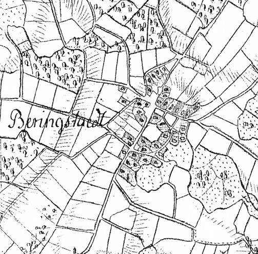 Kartenausschnitt 1795 Beringstedt