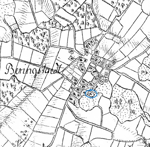 Kartenausschnitt 1795 Beringstedt 2