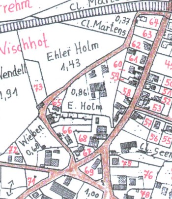 Kartenausschnitt 2 mit Räucherkate Am Wischhof