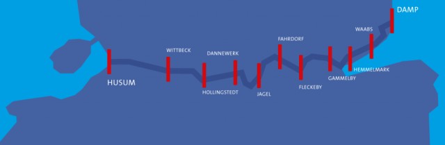 Strecke von der Nordsee bis zur Ostsee